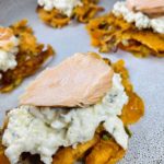 Süßkartoffelpuffer mit Lachs